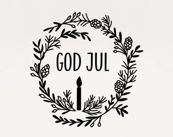Plotterdatei Weihnachten Svg, Dio Jul Svg, Skandinavische Weihnachten Svg, Nordische Weihnachten Svg, Weihnachtskranz Svg