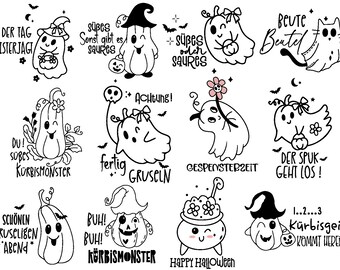 Halloween SVG Bundle Plotter Files Halloween for Cricut Halloween Beutel, Plotterdatei Herbst svg, Cute Ghost Svg