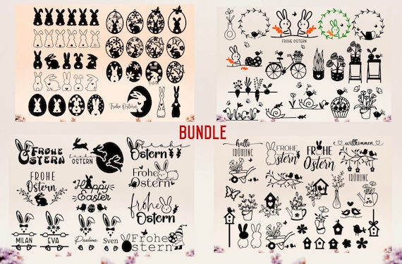 Plotterdatei frühling, Plotterdatei Ostern, Plotter File Spring SVG, Plotterdatei Blume, Frühling Svg Bundle
