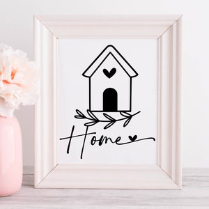 Deutsche Haus Plotterdatei SVG, Haus Herz Liebe SVG, Zuhause Schriftzug Sprüche SVG, Plotterdatei Home SVG, Plottergeschenk Umzug Bild 10