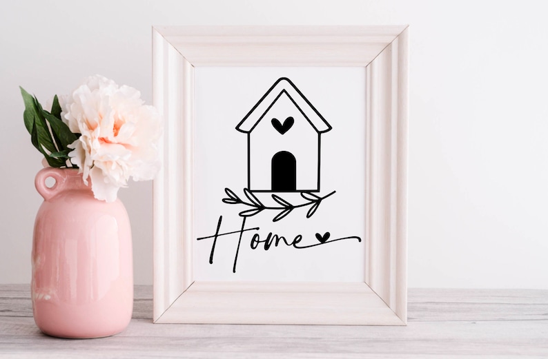 Deutsche Haus Plotterdatei SVG, Haus Herz Liebe SVG, Zuhause Schriftzug Sprüche SVG, Plotterdatei Home SVG, Plottergeschenk Umzug Bild 10