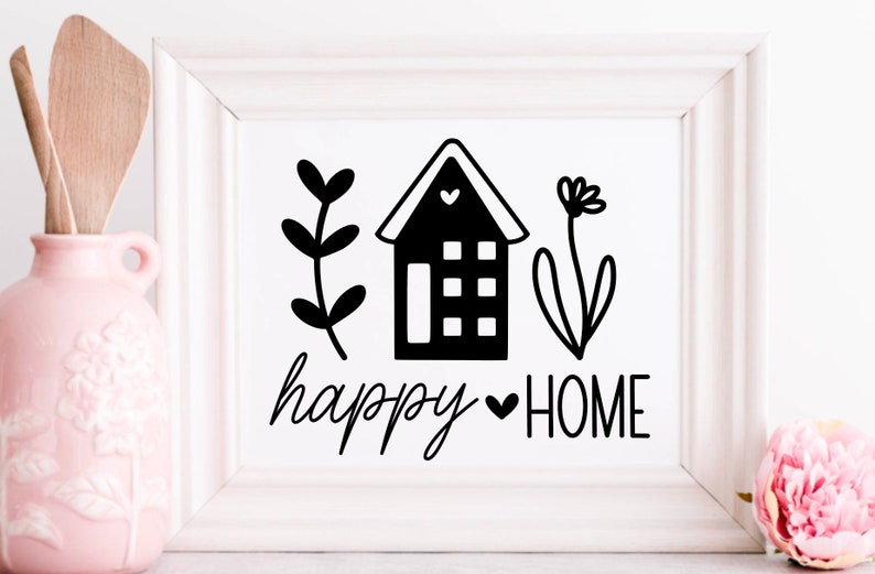 Deutsche Haus Plotterdatei SVG, Haus Herz Liebe SVG, Zuhause Schriftzug Sprüche SVG, Plotterdatei Home SVG, Plottergeschenk Umzug Bild 4