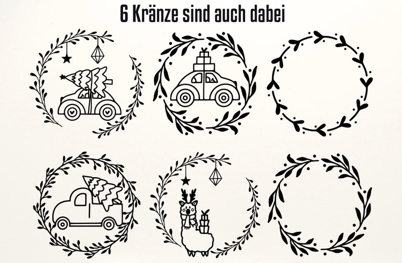 Plotterdatei Weihnachten svg, Weihnachten Auto svg, Christmas svg, Frohe Weihnachten Plotter File Svg Png, Schriftzüge Weihnachten deutsch image 2