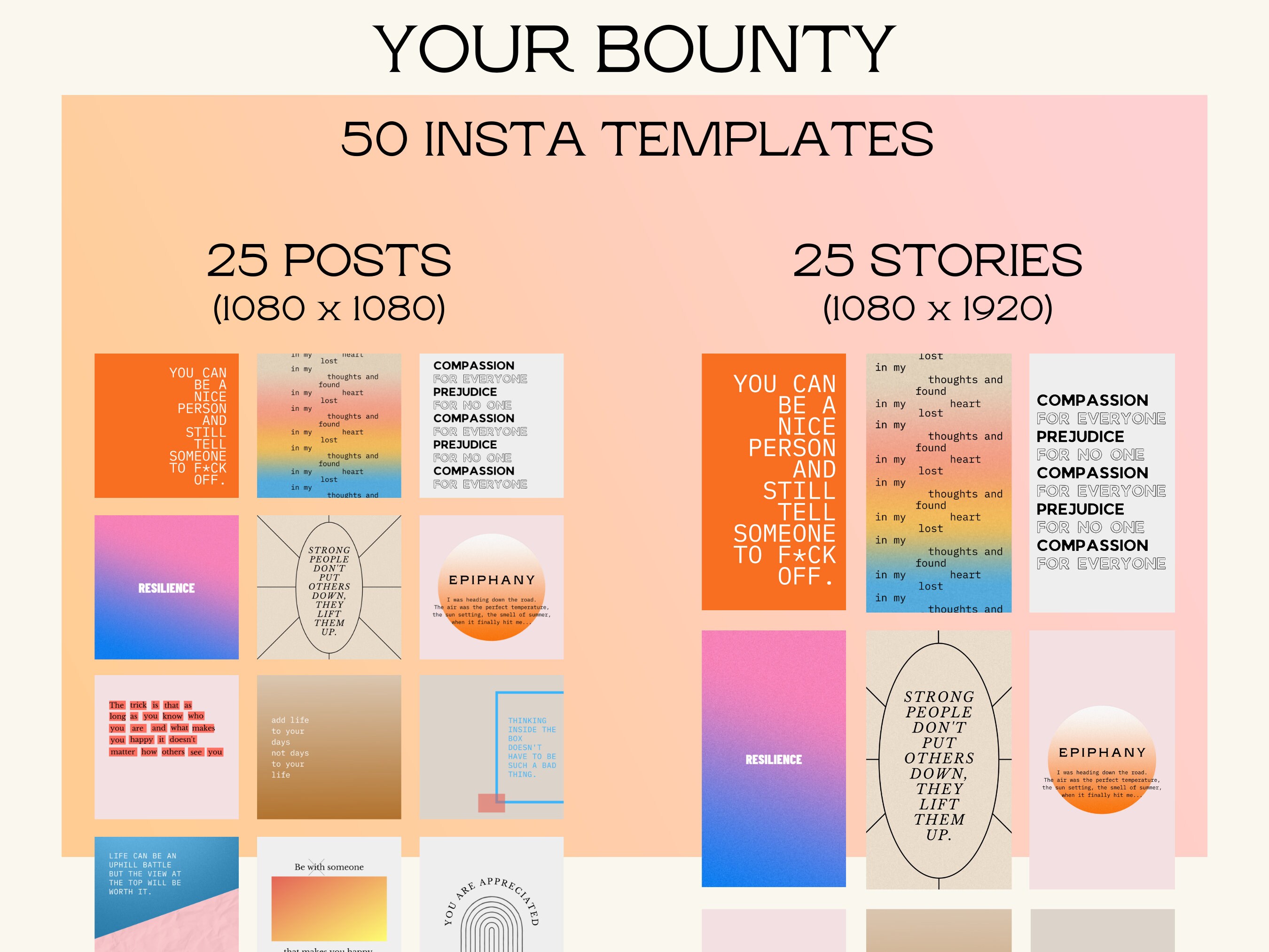 Quote Aesthetic Instagram Template Modern Colorful Canva | Etsy