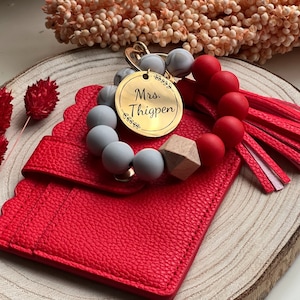 Llavero tipo brazalete, llavero de pulsera, regalo para el Día de la Madre, llavero tipo billetera, llavero tipo pulsera, llavero con cuentas de silicona, llavero tipo brazalete.