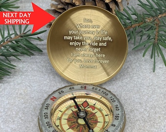 Christmas Compass Gift, 2022 New Year gift, Personalized compass, Class of 2022 gift, Engraved compass, Graduation gift, Phd Grad Compass