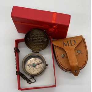 Personalized Working Compass with Custom Engraving, Christmas Gift Compass, Christmas Present, Gift for Grandson, Boy Christmas Gift