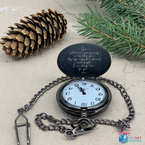 Christmas Gift for Dad, Personalized Pocket Watch, Gift for Grandson, Engraved Pocket Watch, Noel Gift, Keepsake Gift, Gift For Grandpa