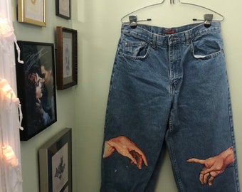 Painted Jeans - Etsy