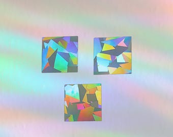 Suncatcher sticker set squares, set of 3 rainbow window decals, prism window cling, rainbow maker colorful gift