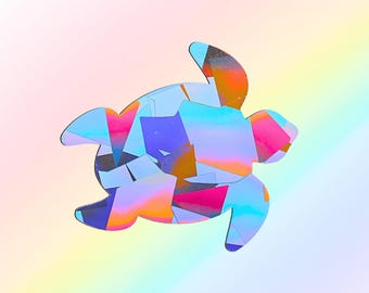 Suncatcher Sticker turtle Window Cling Ocean Rainbow Maker Decal Sea Decor