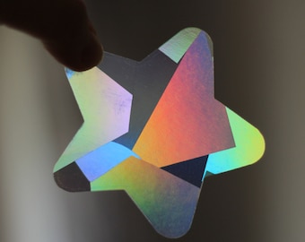 Prismatic Rainbow Suncatcher Sticker Star Rainbow Maker removable window decal light catcher star sticker