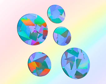 Juego de 5 pegatinas atrapasol circulares, pegatinas prismáticas para ventana, regalo para niños, decoración atrapasol, relleno para calendario de Adviento