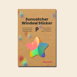 Prismatic Rainbow Suncatcher Sticker Star Rainbow Maker removable window decal light catcher star sticker