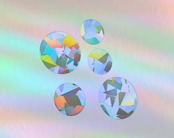 Suncatcher Sticker Set of 5 Circles, prism rainbow maker, window cling, rainbow kids decor, easter basket, gift for kids, boho, sun catcher