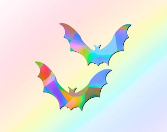 Suncatcher Stickers 2-Piece Set Bats, Prism Window Decoration, Rainbow Stickers, Gift for Children, Decoration, Suncatcher Window Stickers