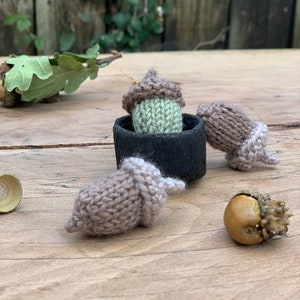Mini Knitted Acorn Pattern: Easy DK Yarn Project (PDF Pattern)