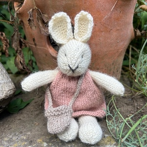 Knitted Rabbit, Dress and Bag Pattern (PDF Pattern)