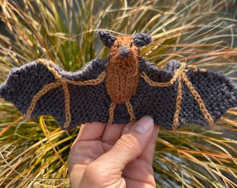 Bat Knitting Pattern: Common Pipistrelle Knit Toy (PDF Pattern)