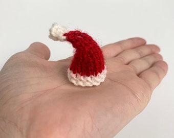 Tiny Santa Hat Knitting Pattern, English Pattern Only