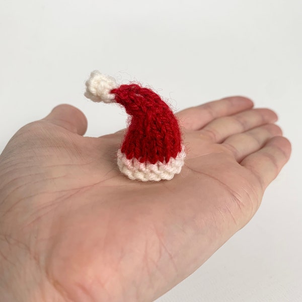 Tiny Santa Hat Knitting Pattern