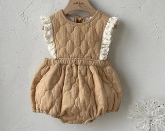 Seoul Snuggles: Fluffy Baby Bubble Romper - Quilted Luxury, Made in Korea