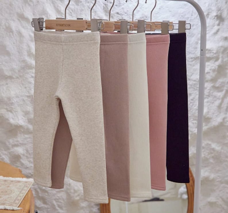 Seoul Snuggles: Soft Ribbed Toddler Cold Weather Leggings, Softest Fur-Lined image 1