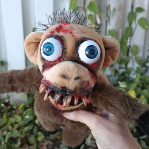 Creepy Demented Monkey Plushie: Buggy Eyes Monster Buddy - Etsy