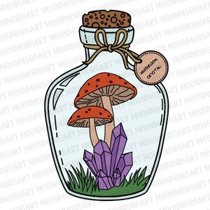 Paddenstoel en kristallen pot SVG *DIGITAL*