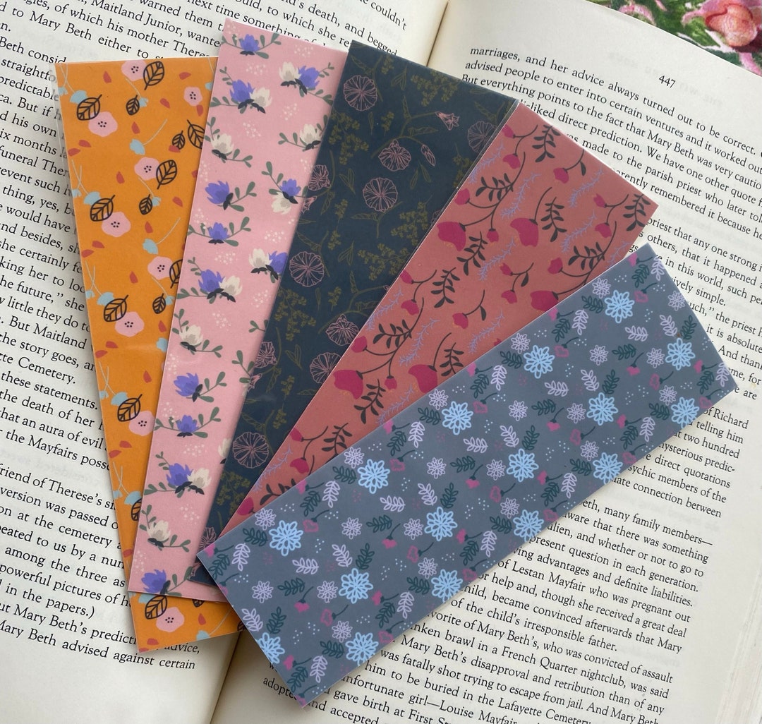 Floral Themed Laminated Handmade Bookmarks - Etsy