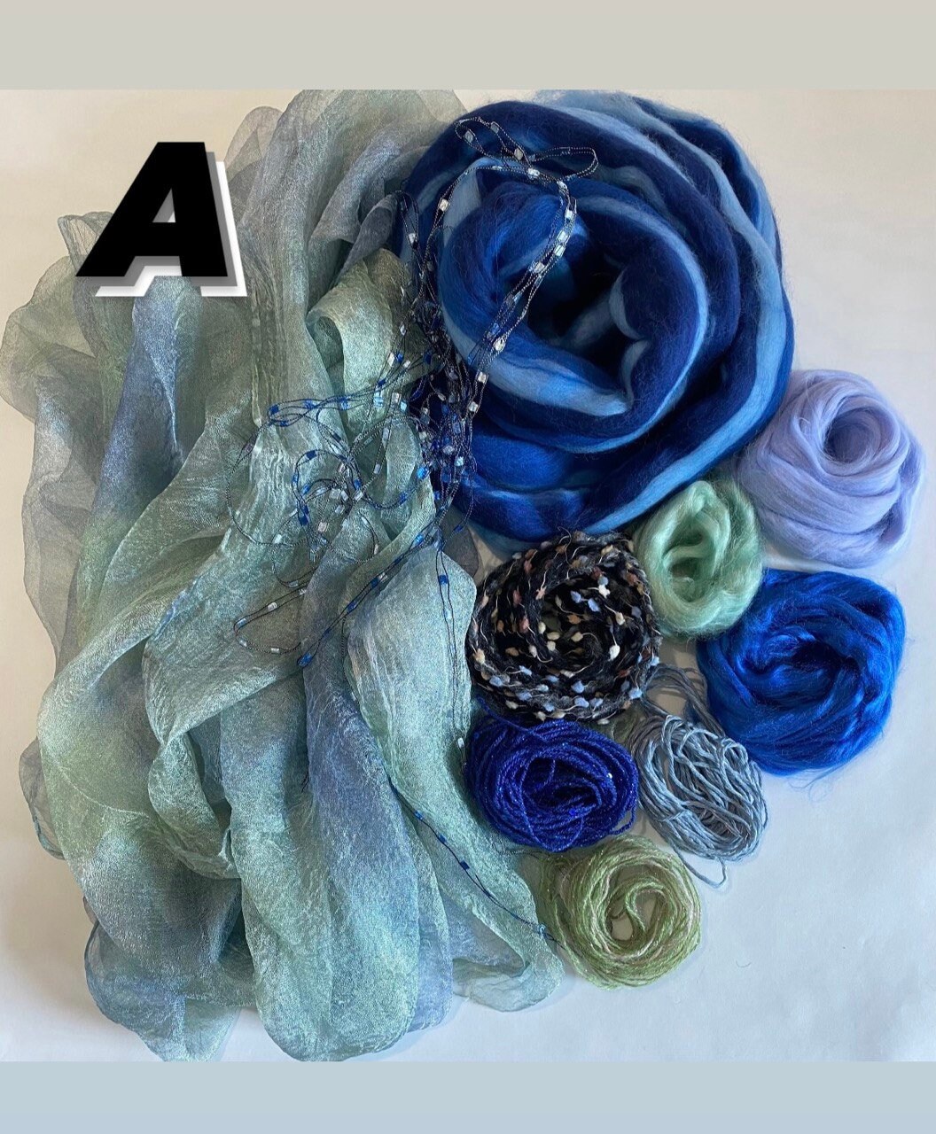 Blue Roving Blue Roving,kit Blue Fibres Art of Felting,margelan Silk for Scarf ...