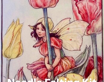 Art Kit Fairies,Needle felt tapestry,Spring Garden wool painting,Tapestry Craft kit,Felt patterns kit,Creators kit,Embroidery kit,Embroidery