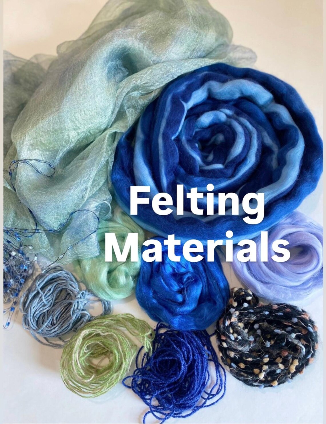 Blue Roving Blue Roving,kit Blue Fibres Art of Felting,margelan Silk for Scarf ...