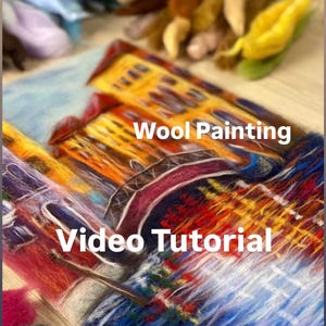 Dry felting technique Venetian wool pattern, wool mentor guide watercolor, wool home decor step by step instructions, felt master class