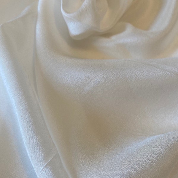 Crepe de chine scarf, Pearl silk, Art Italian silk fabric, White 100% silk for dyeing, textile silk undyed silk fabric for Batik and Shibori