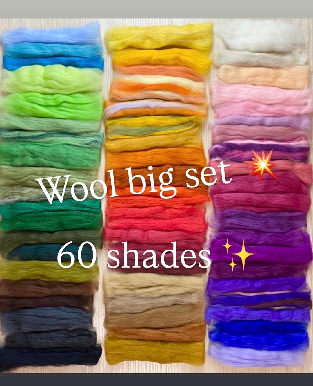 Wool Kit Merino Wool Kit 18mkr,colorful Wool Palette, Dry Felting, Wet Felting ...