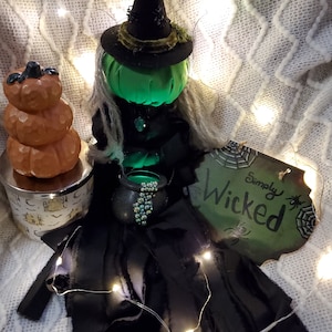 Adopt A Witch Doll Halloween Vintage Style Wall or Door Hanger Rag Doll Witch Decor Handmade Hand Painted Spooky Decor Unique Halloween Gift