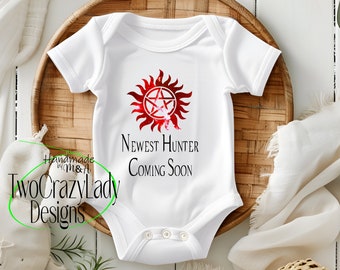 Baby SPN Onesie Pregnancy announcement Bodysuit Baby shower gift demon hunter