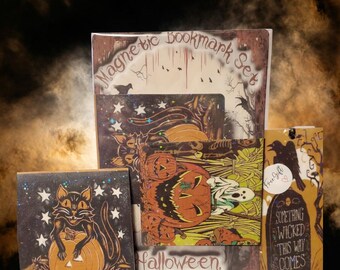 Bookmarks Halloween Magnetic Bookmark Mystery Set Gift for Book Lovers Reading Book Accessories