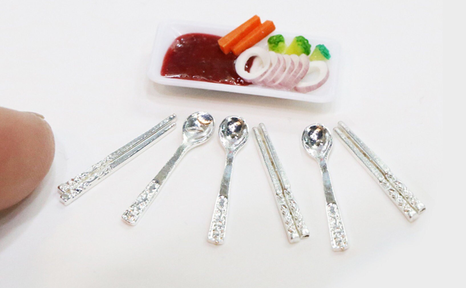 Miniature Asian silverware set of 2 Etsy