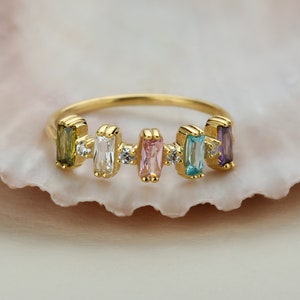 Birthstone Rings - Personalized Gifts - Gifts for Her- Christmas Gifts - Gold Custom Rings for Mom - Bridesmaids Gifts - Birthday Gifts