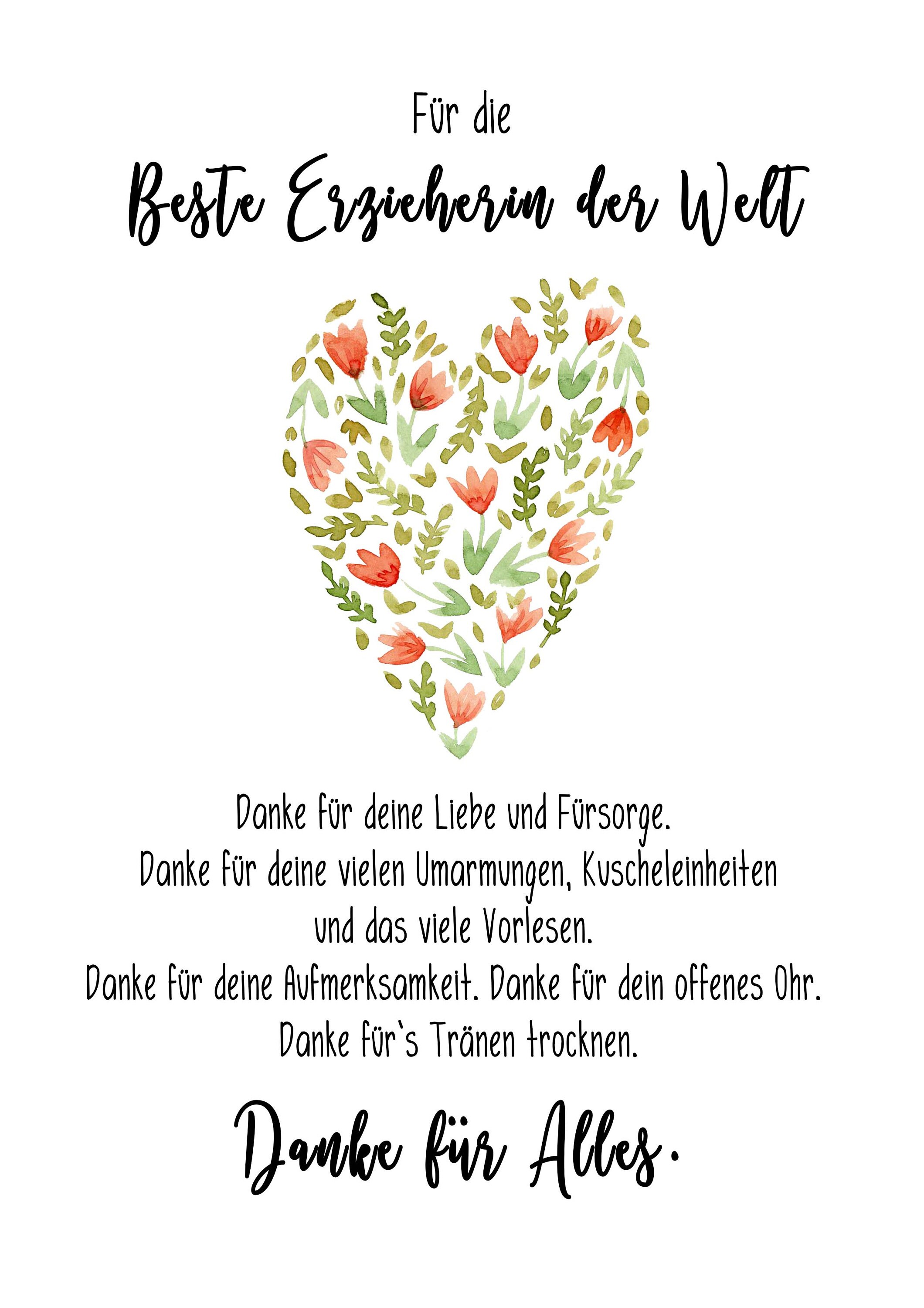 Danke Dankeskarte Erzieherin Teacher Kindergarten Kita Etsy