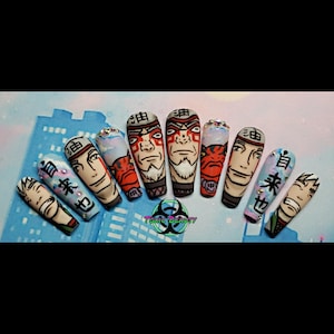 Amazing Nostalgic Handpainted Anime Inspired Press On Nails