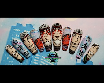 Amazing Nostalgic Handpainted Anime Inspired Press On Nails
