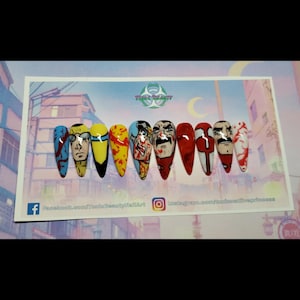 Awesome Handpainted Inspired Cartoon Press On Nails