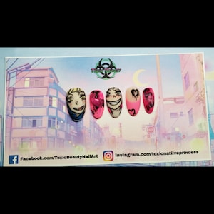 Kawaii Hand Painted Anime Inspired Press On Nails