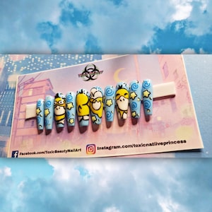 Cute Handpainted Cartoon Theme Press On Nails