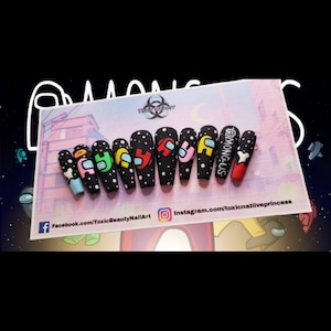 Black Matte Gamer Theme Press On nails
