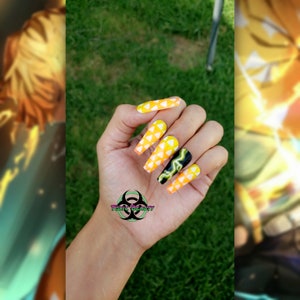 Handpainted Ombre Anime Inspired Press On nails
