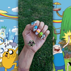 Handpainted Cartoon Inspired Press On nails